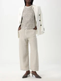 Blazer doppiopetto Brunello Cucinelli in viscosa e lino