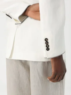 Blazer doppiopetto Brunello Cucinelli in viscosa e lino