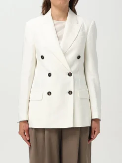 Blazer doppiopetto Brunello Cucinelli in viscosa e lino