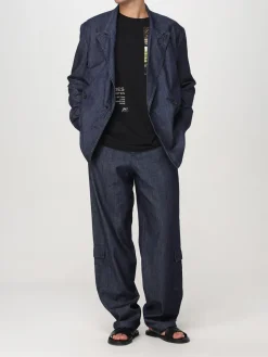 Blazer doppiopetto Dries Van Noten in denim di cotone