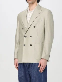 Blazer doppiopetto Eleventy in cotone e lino