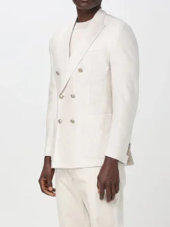 Blazer doppiopetto Eleventy in cotone e lino