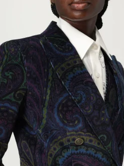 Blazer doppiopetto Etro in velluto Paisley