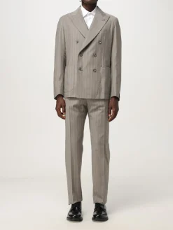 Blazer doppiopetto Tagliatore in lana con stampa gessata