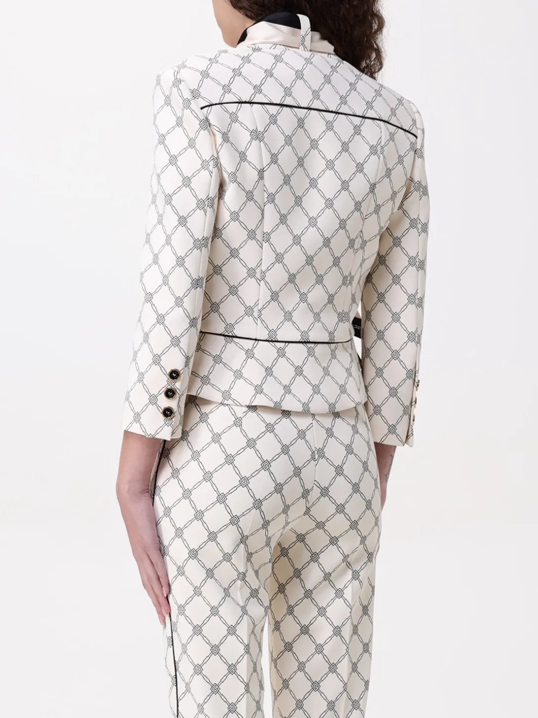 Blazer Elisabetta Franchi in crêpe stampato