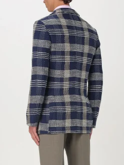 Blazer Etro in cotone e lino check