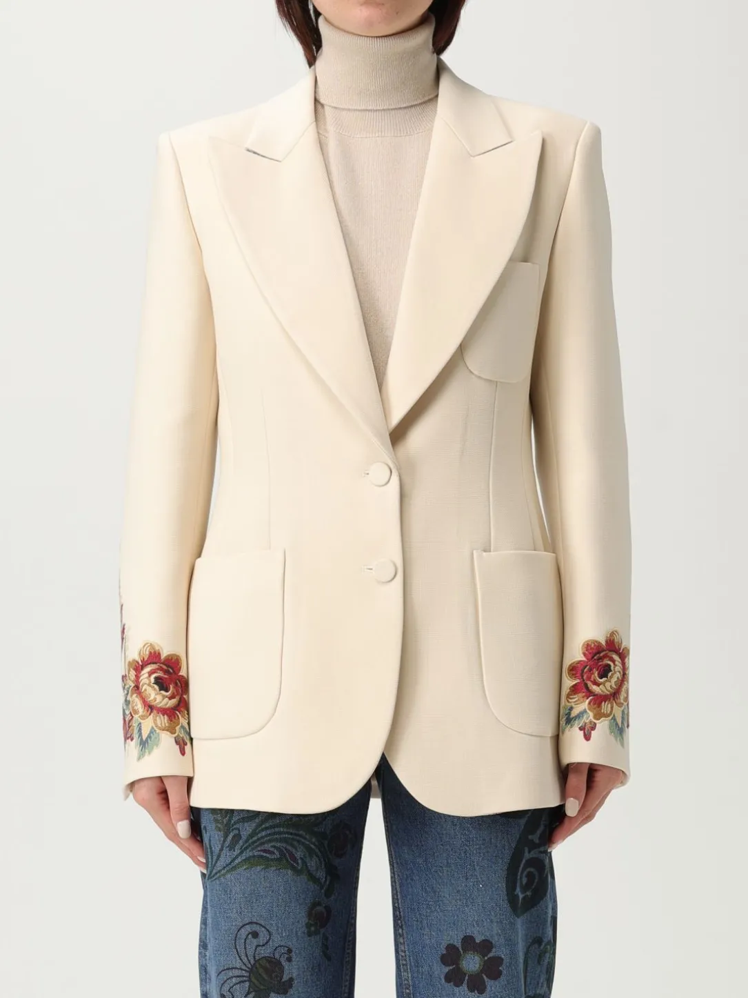 Blazer Etro in fresco lana con ricami
