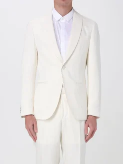 Blazer monopetto Boss in seta e lino