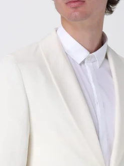 Blazer monopetto Boss in seta e lino