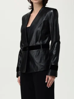 Blazer monopetto Emporio Armani in pelle