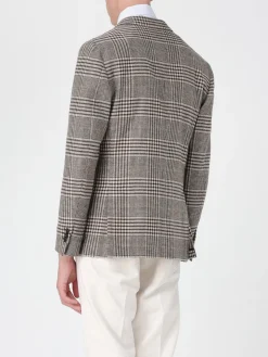 Blazer monopetto Lardini in lana e cashmere check