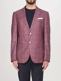 Blazer moonopetto Boss in misto lana check