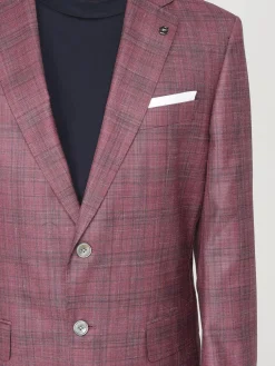 Blazer moonopetto Boss in misto lana check