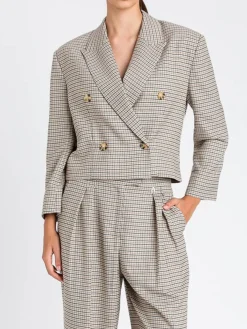 Blazer Twinset Actitude in misto viscosa check