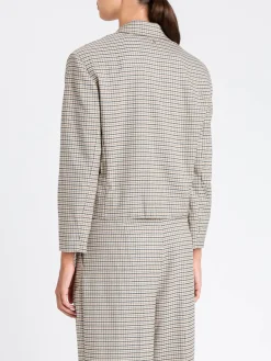 Blazer Twinset Actitude in misto viscosa check