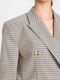 Blazer Twinset Actitude in misto viscosa check