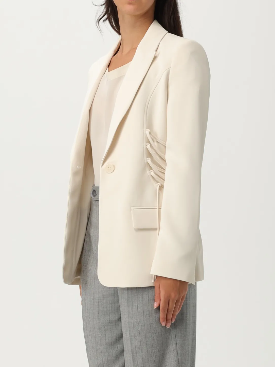 Blazer Twinset in crêpe con stringhe