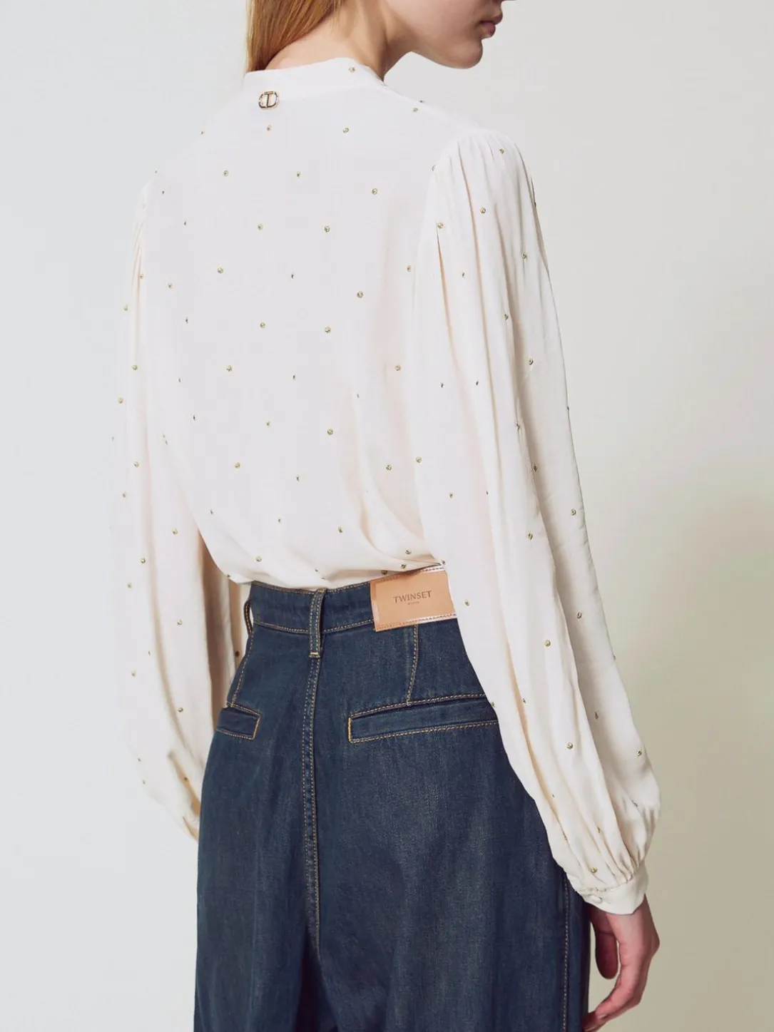 Blusa Twinset in viscosa con pois