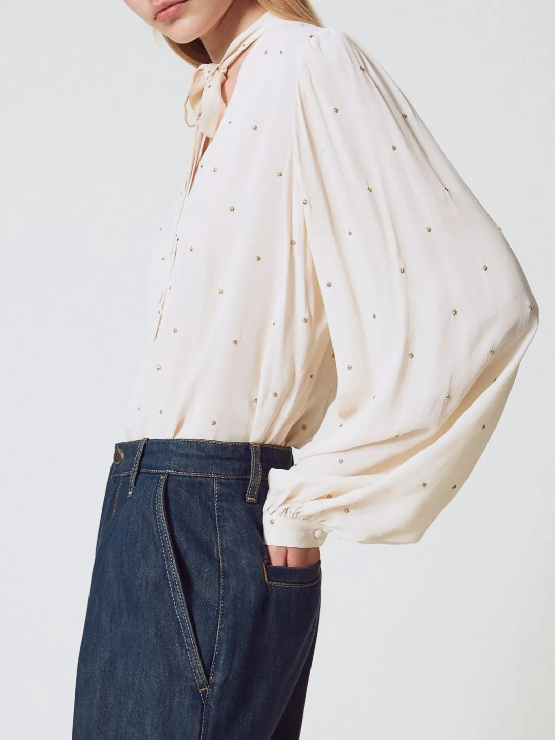 Blusa Twinset in viscosa con pois