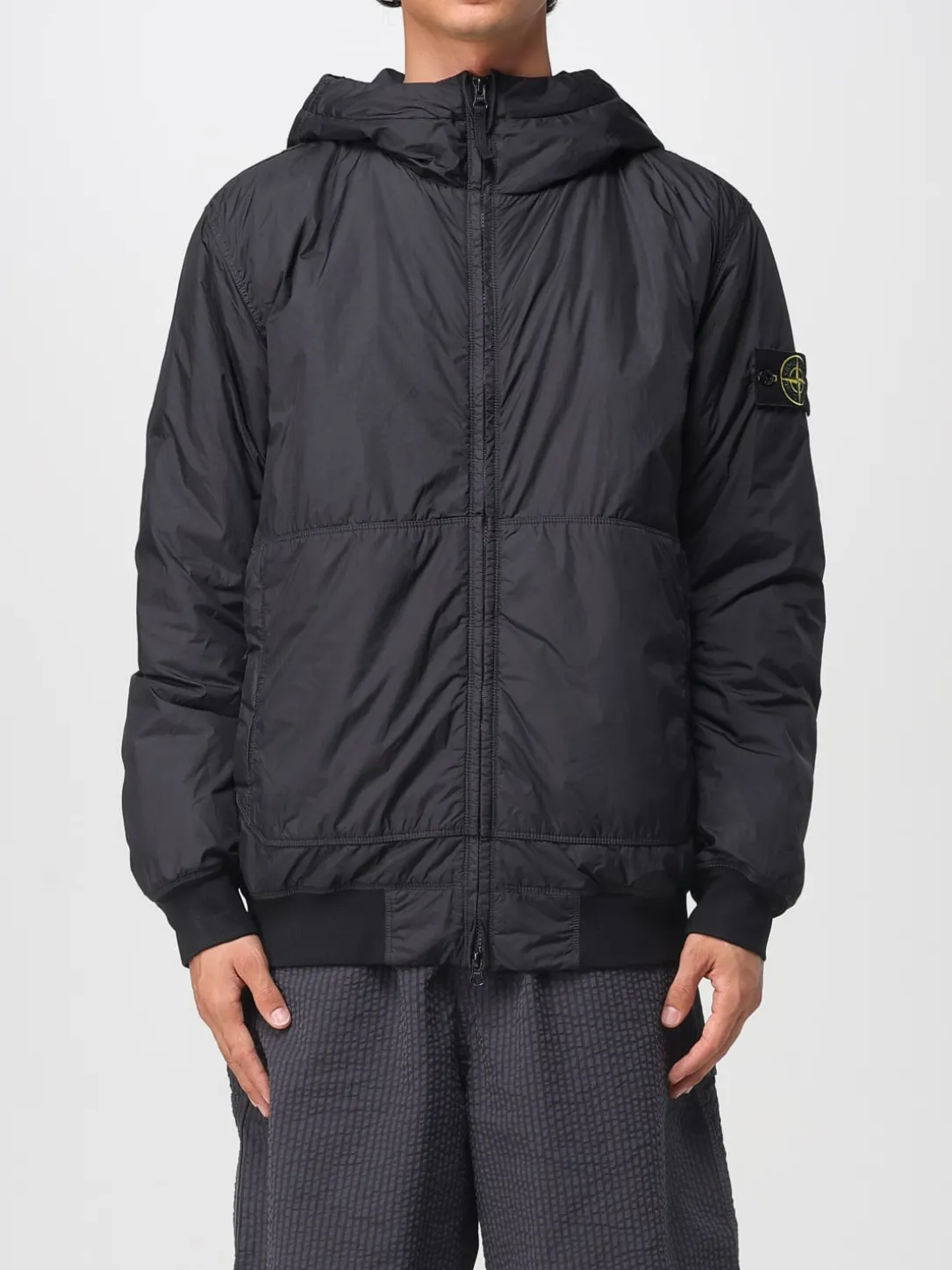 Bomber con cappuccio Stone Island in nylon