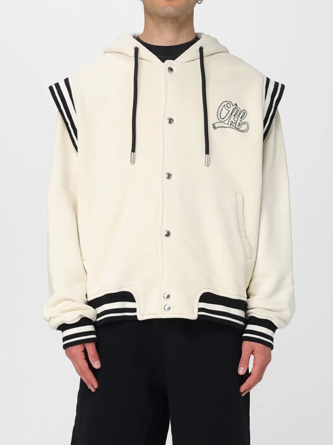 Bomber in cotone con maxi logo Off-white