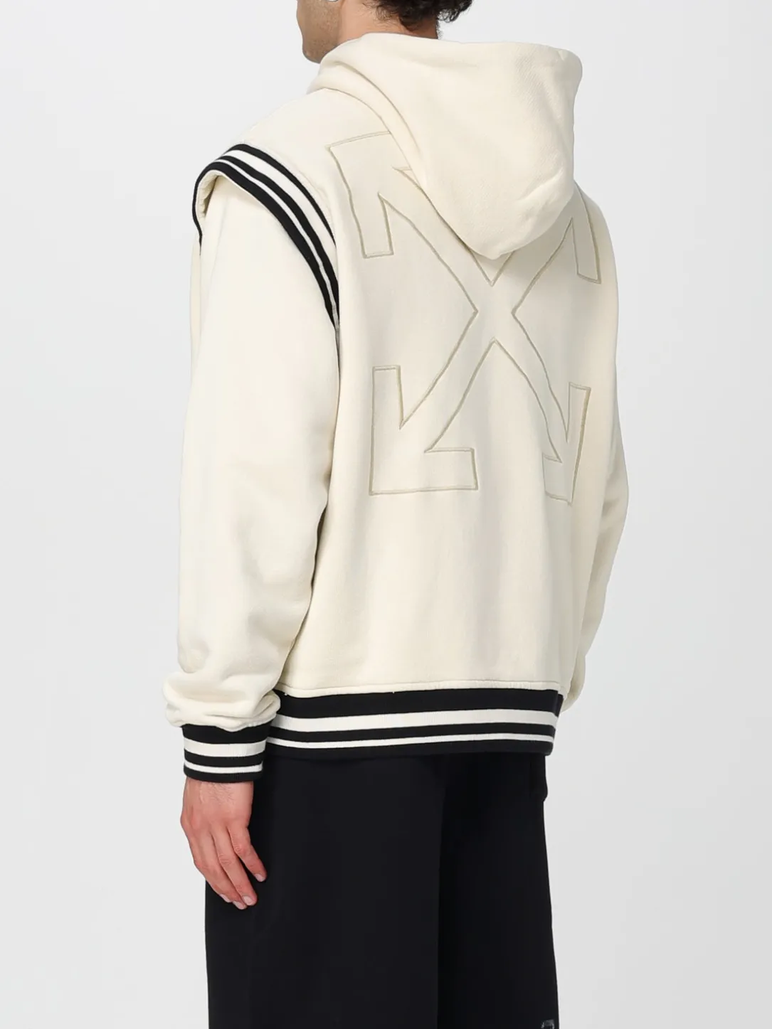 Bomber in cotone con maxi logo Off-white