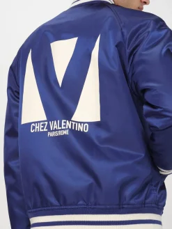 Bomber Valentino in cupro con logo