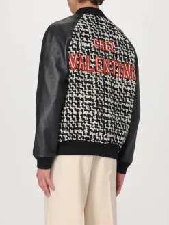 Bomber Valentino in pelle e lana