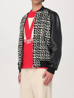 Bomber Valentino in pelle e lana