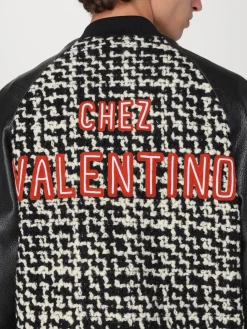 Bomber Valentino in pelle e lana