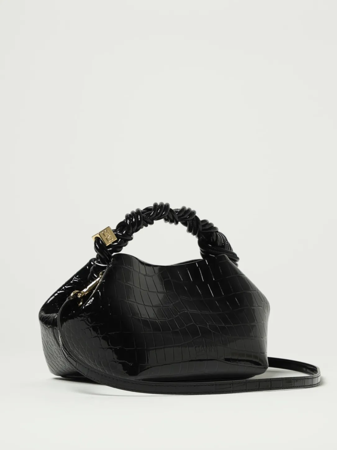 Borsa a mano Bou piccola Ganni in pelle stampa cocco