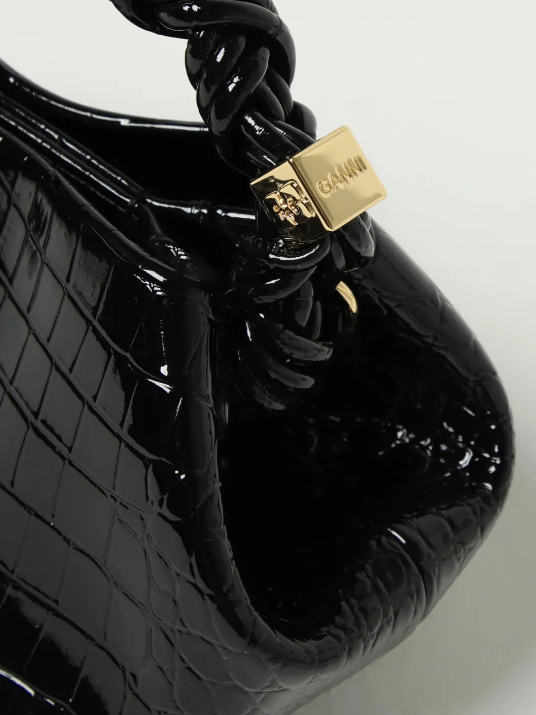 Borsa a mano Bou piccola Ganni in pelle stampa cocco