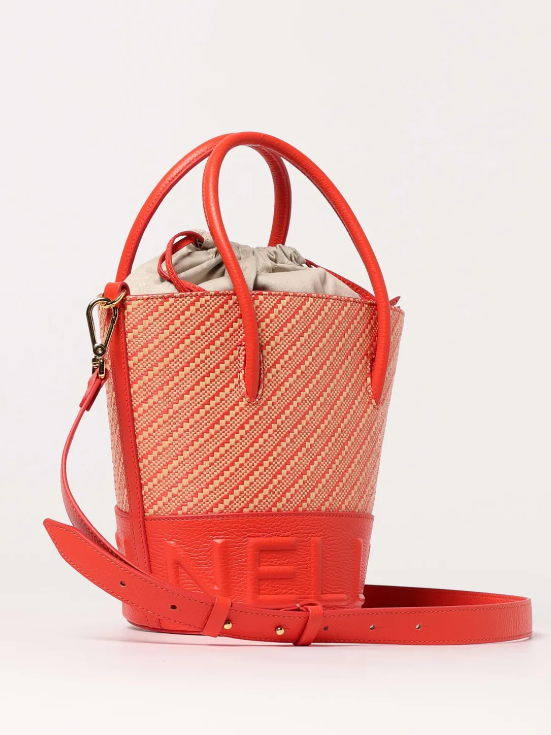 Borsa a mano con maxi logo Coccinelle