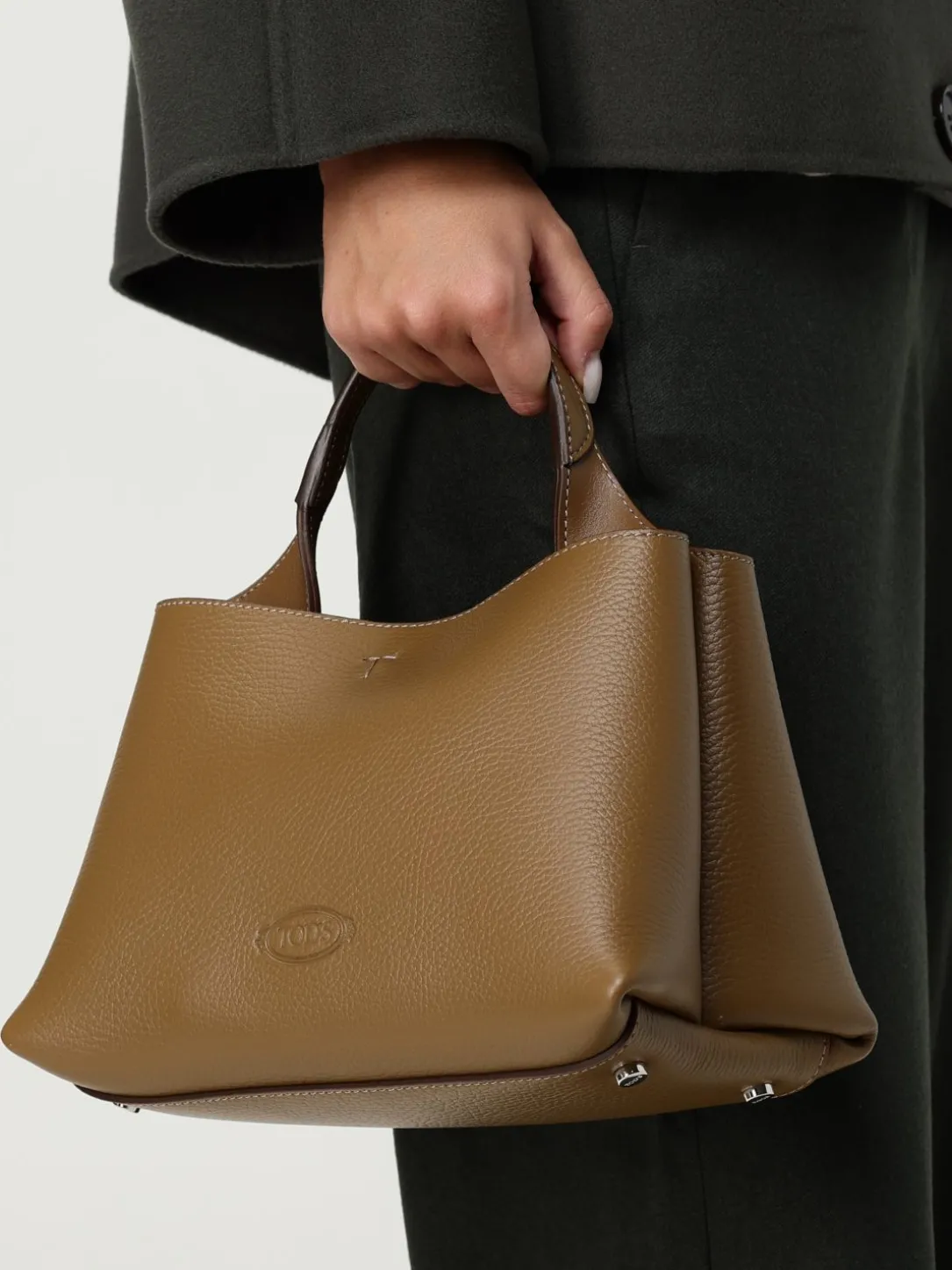 Borsa a mano in pelle di vitello a grana Tod's