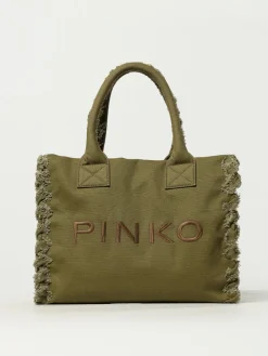 Borsa a mano media Beach Shopper in canvas riciclato Pinko