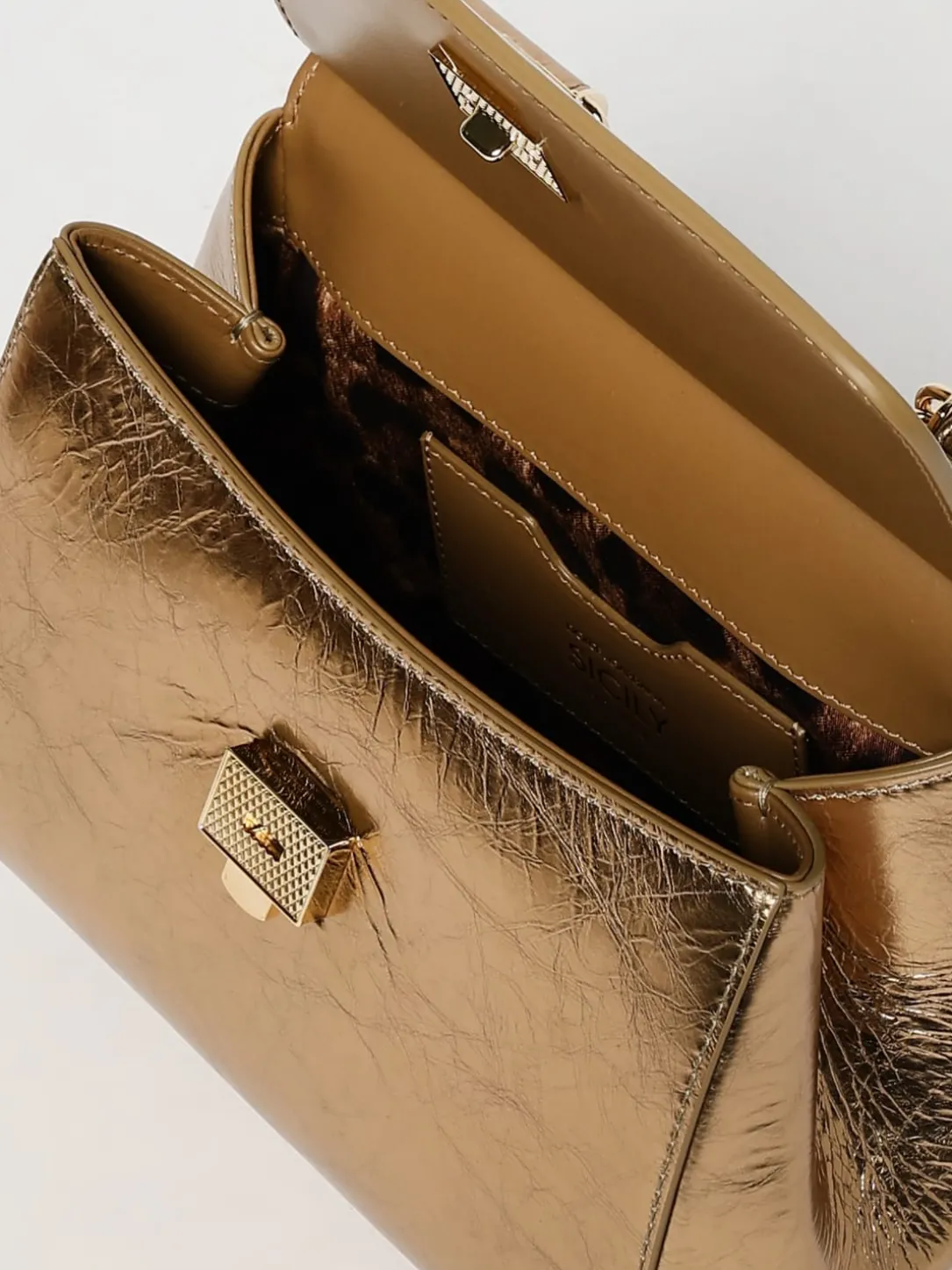 Borsa a mano Sicily in pelle laminata Dolce & Gabbana