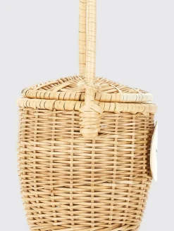 Borsa a secchiello in rafia Patou