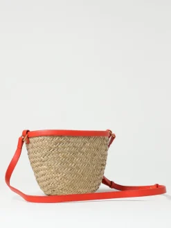 Borsa a secchiello in rafia Pinko