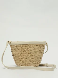 Borsa a secchiello in rafia Pinko