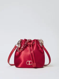 Borsa a secchiello in raso con strass Twinset