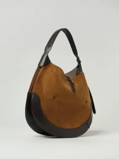 Borsa a spalla in camoscio e pelle Polo Ralph Lauren