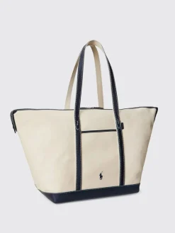 Borsa a spalla in canvas e pelle Polo Ralph Lauren