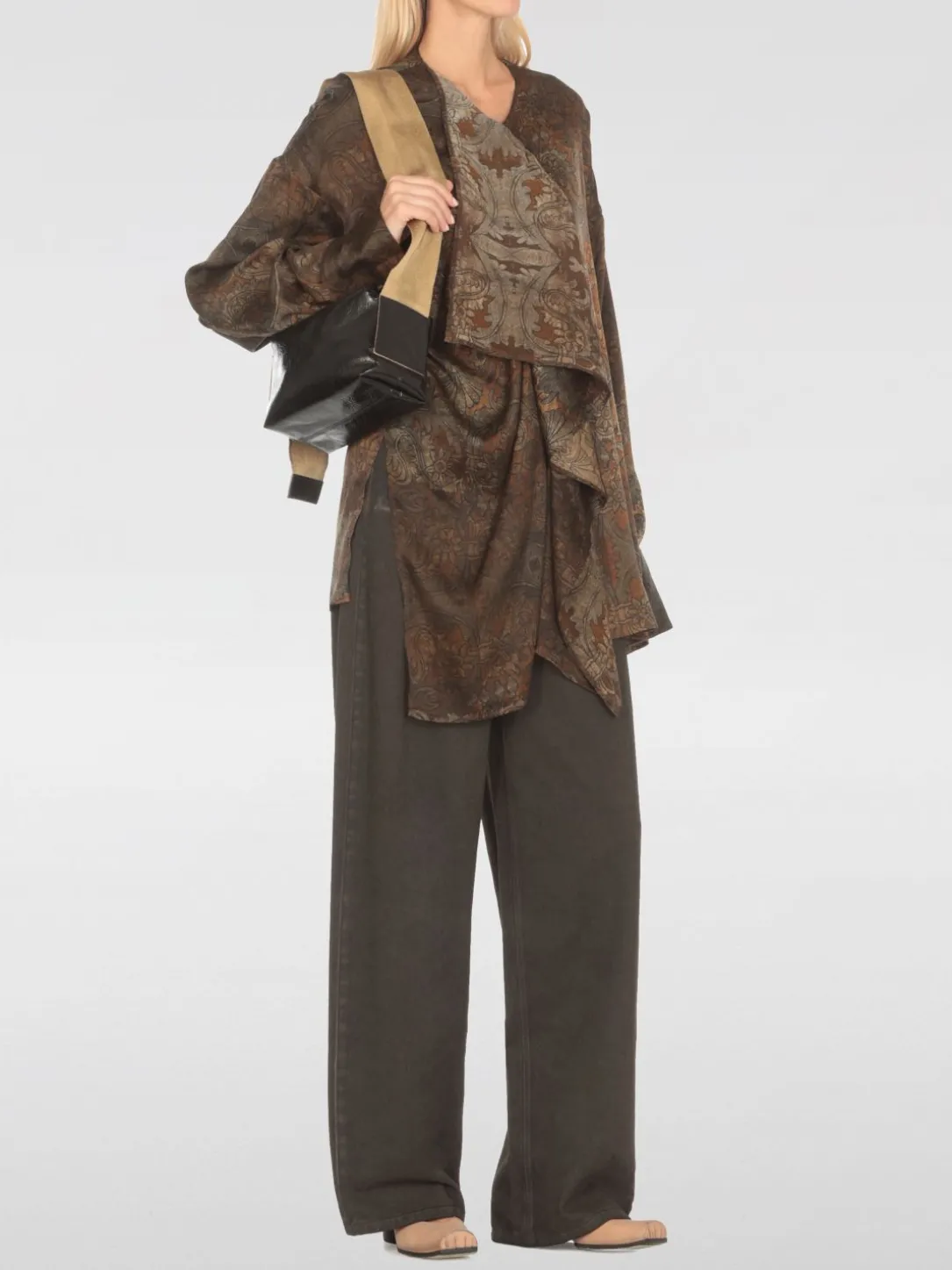 Borsa a spalla in pelle di vitello Uma Wang