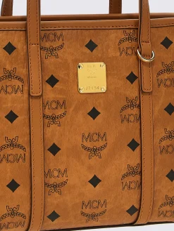 Borsa a spalla in pelle sintetica logata Mcm