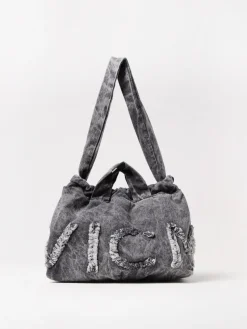 Borsa a spalla Vic Matiè trasformabile in canvas con logo sfrangiato