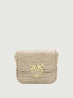 Borsa a tracolla in pelle stampa cocco Pinko