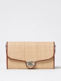 Borsa a tracolla in rafia con monogramma Lauren Ralph Lauren