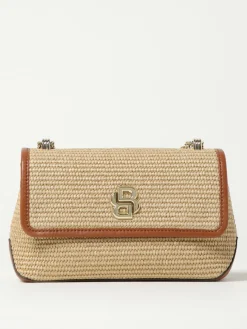 Borsa a tracolla in rafia B Icon Boss