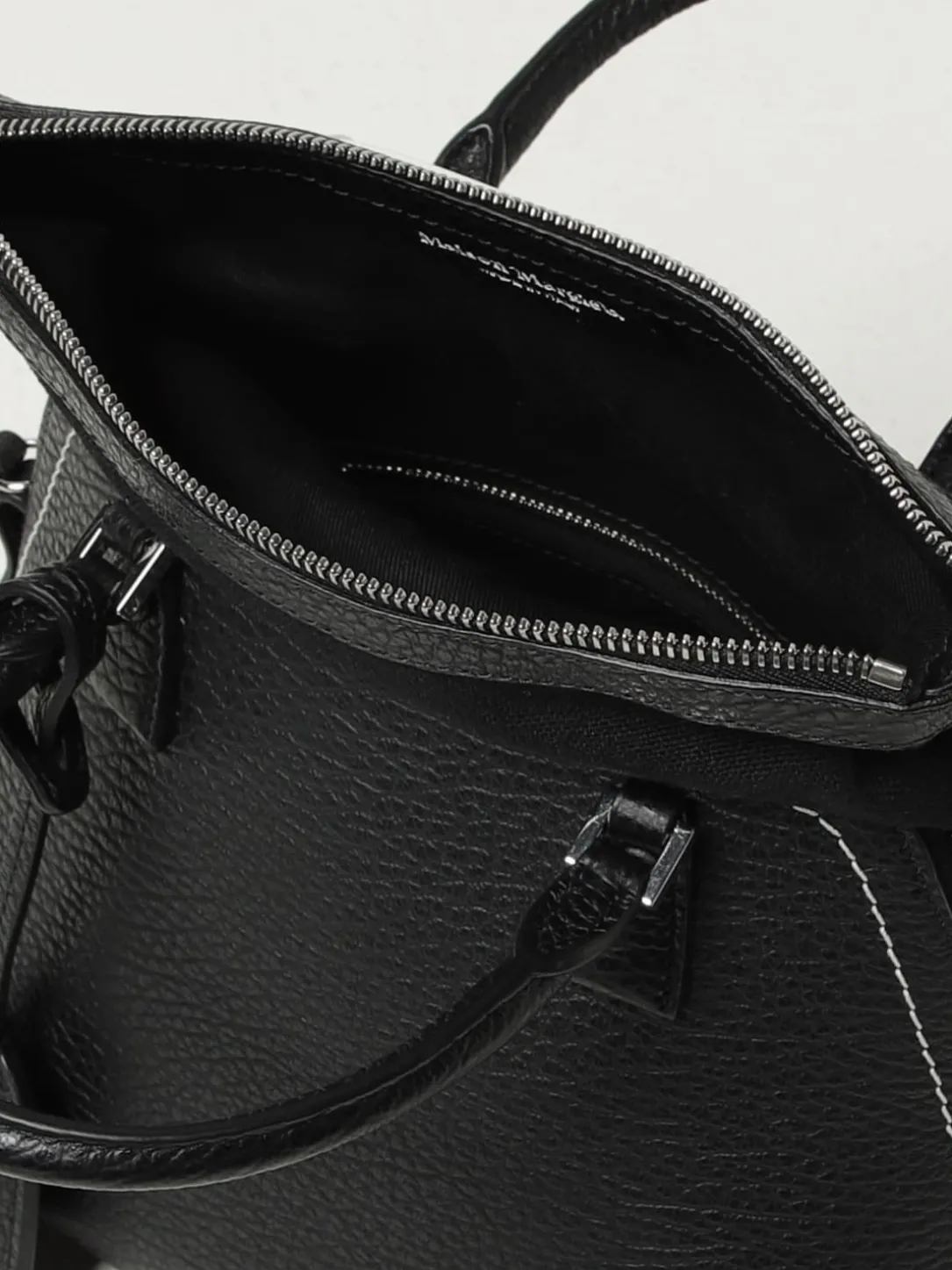 Borsa 5AC Maison Margiela in pelle a grana e canvas