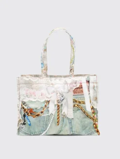 Borsa Acne Studios in cotone stampa denim trompe l'oeil